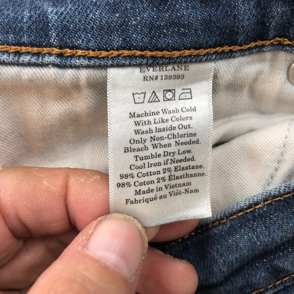 Everlane Womens Jeans Size 25 Skinny Mid Rise Ankle Blue Denim Casual Classic - Picture 10 of 16
